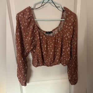 Final Touch Rust Floral Blouse